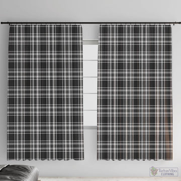 Stewart Black and White Tartan Window Curtain