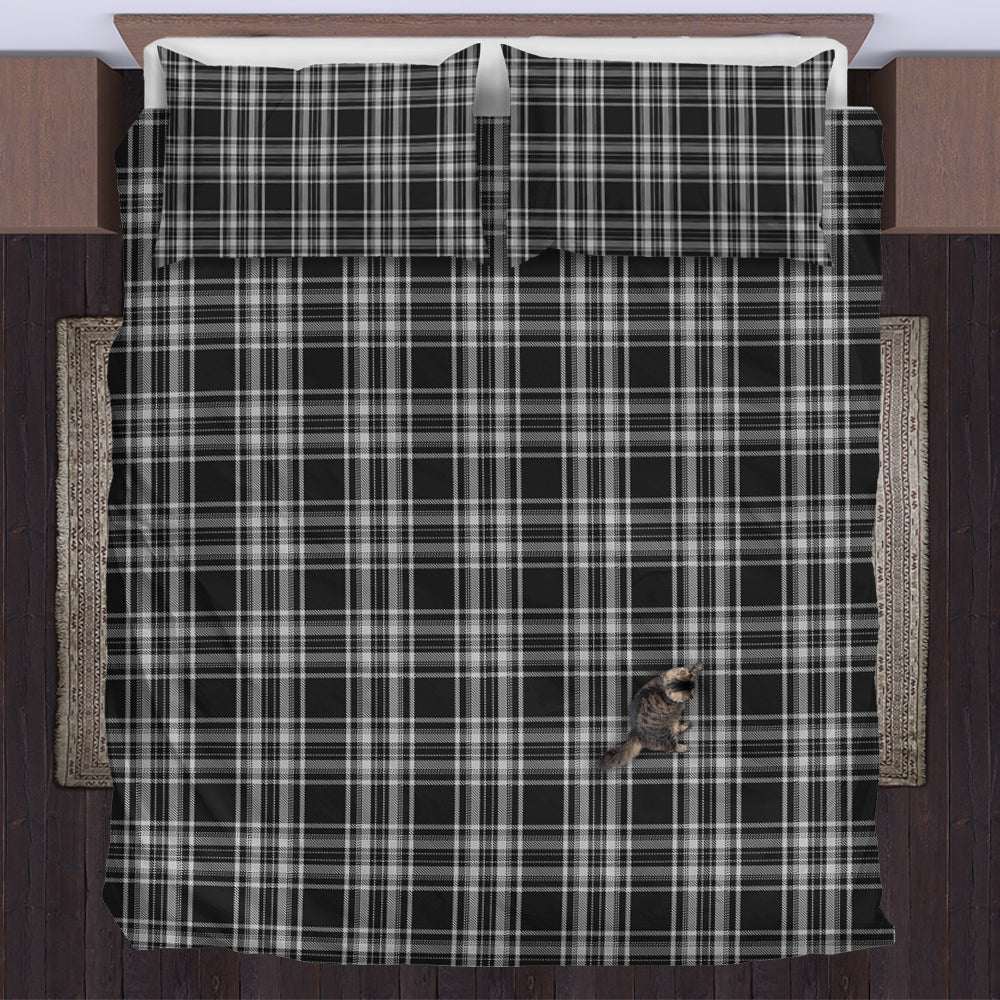 Stewart Black and White Tartan Bedding Set US Bedding Set - Tartan Vibes Clothing