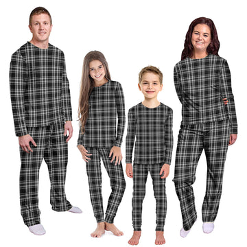 Stewart Black and White Tartan Pajamas Family Set