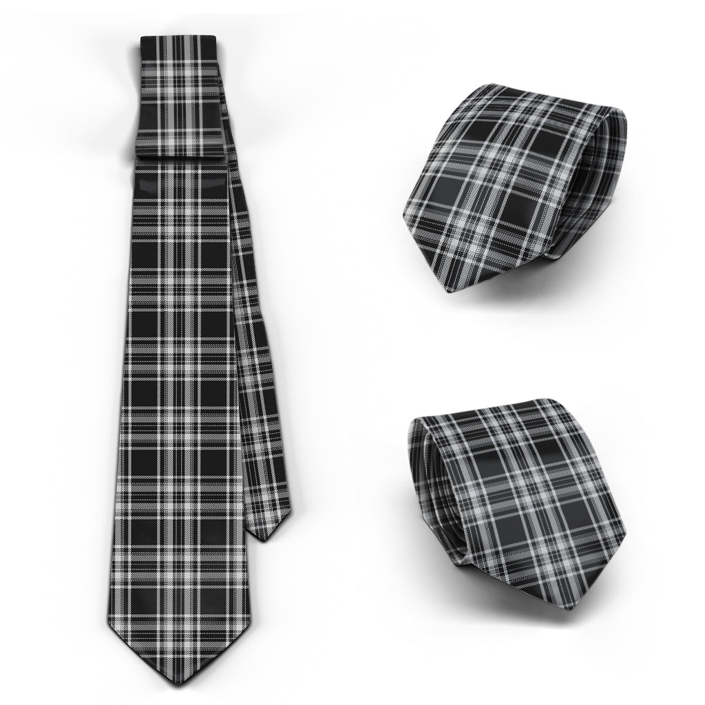 Stewart Black and White Tartan Classic Necktie Necktie One Size - Tartan Vibes Clothing