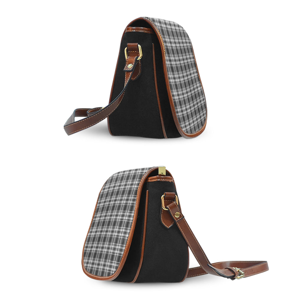 Stewart Black and White Tartan Saddle Bag - Tartan Vibes Clothing