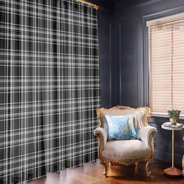 Stewart Black and White Tartan Window Curtain