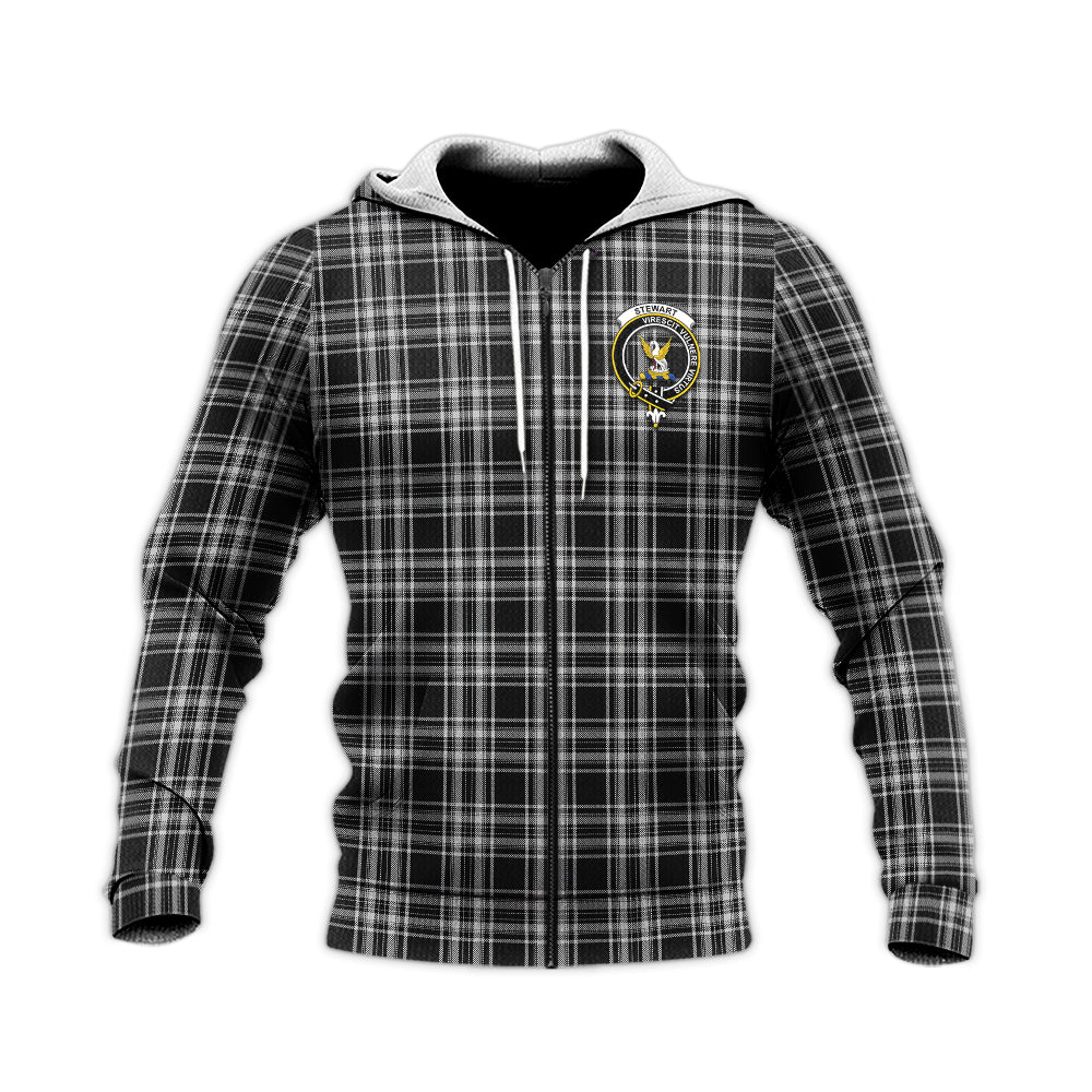 stewart-black-and-white-tartan-knitted-hoodie-with-family-crest