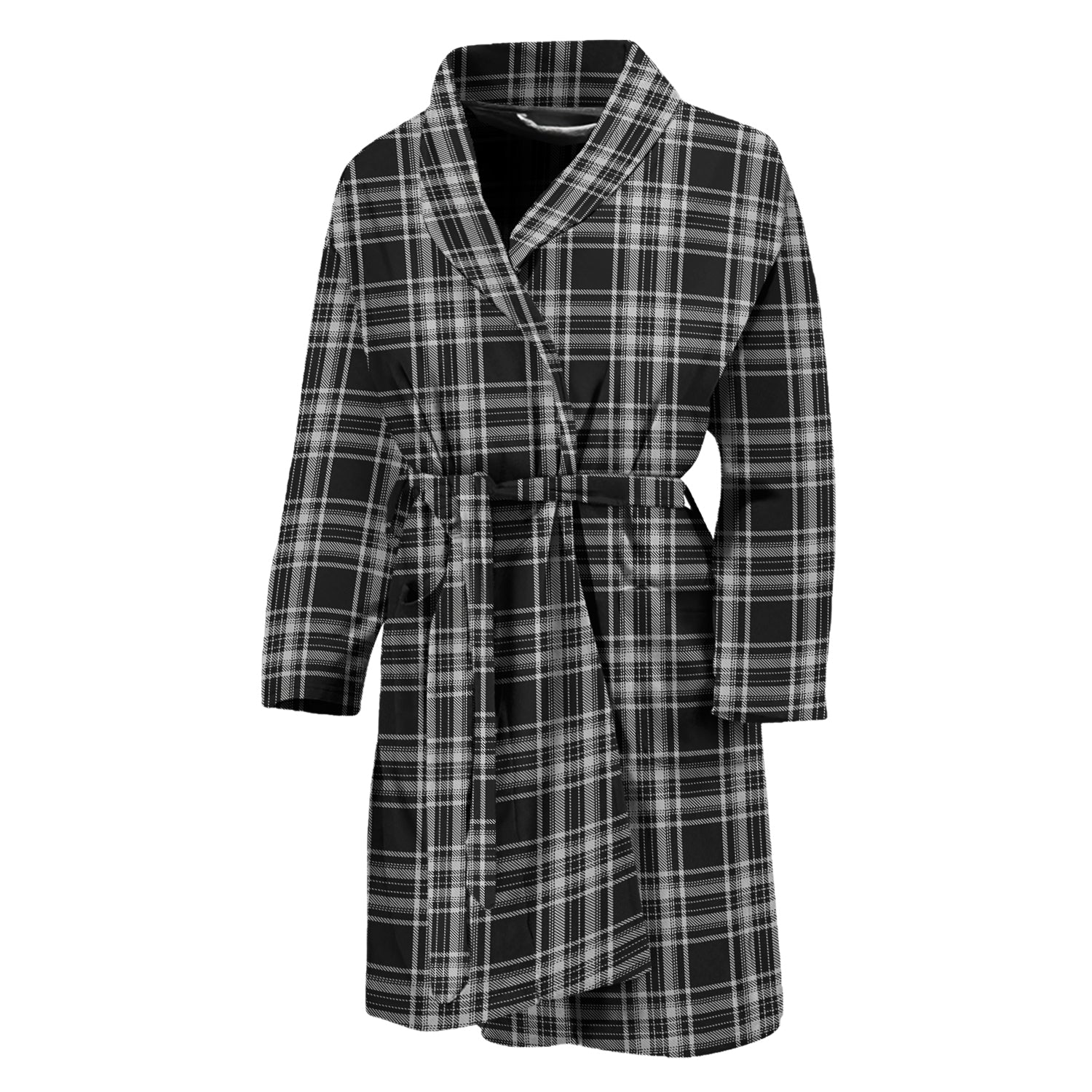 Stewart Black and White Tartan Bathrobe - Tartan Vibes Clothing