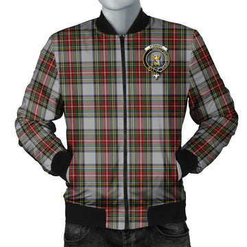 Stewart Dress Tartan Bomber Jacket with Family Crest