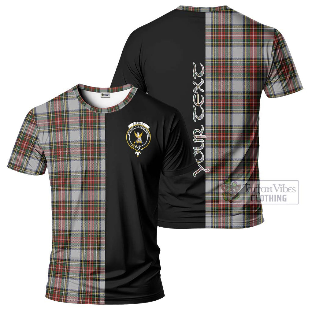 Stewart Dress Tartan T-Shirt with Family Crest and Half Of Me Style Kid's Shirt - Tartanvibesclothing Shop