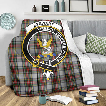 Stewart Dress Tartan Blanket with Family Crest