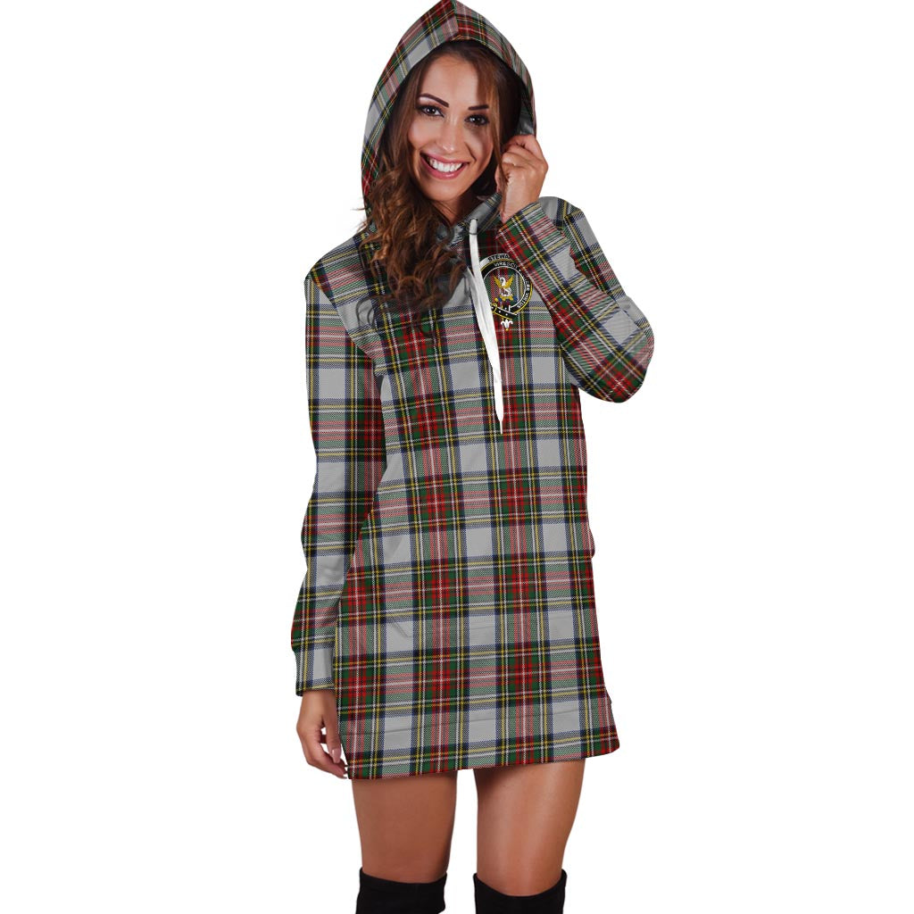 Stewart Dress Tartan Hoodie Dress with Family Crest - Tartan Vibes Clothing