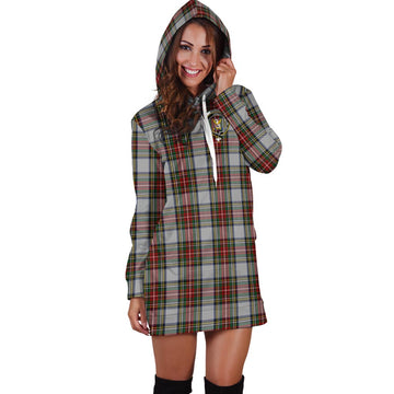 Stewart Dress Tartan Hoodie Dress with Family Crest