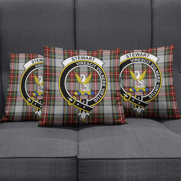 Stewart Dress Tartan Pillow Cover with Family Crest