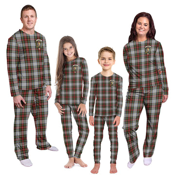 Stewart Dress Tartan Pajamas Family Set with Family Crest