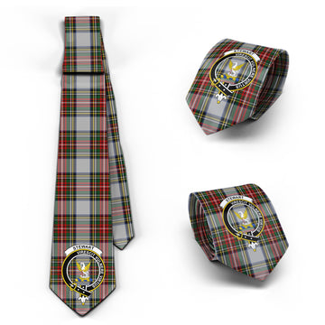 Stewart Dress Tartan Classic Necktie with Family Crest