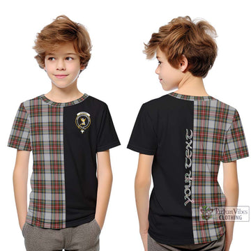 Stewart Dress Tartan Kid T-Shirt with Family Crest and Half Of Me Style