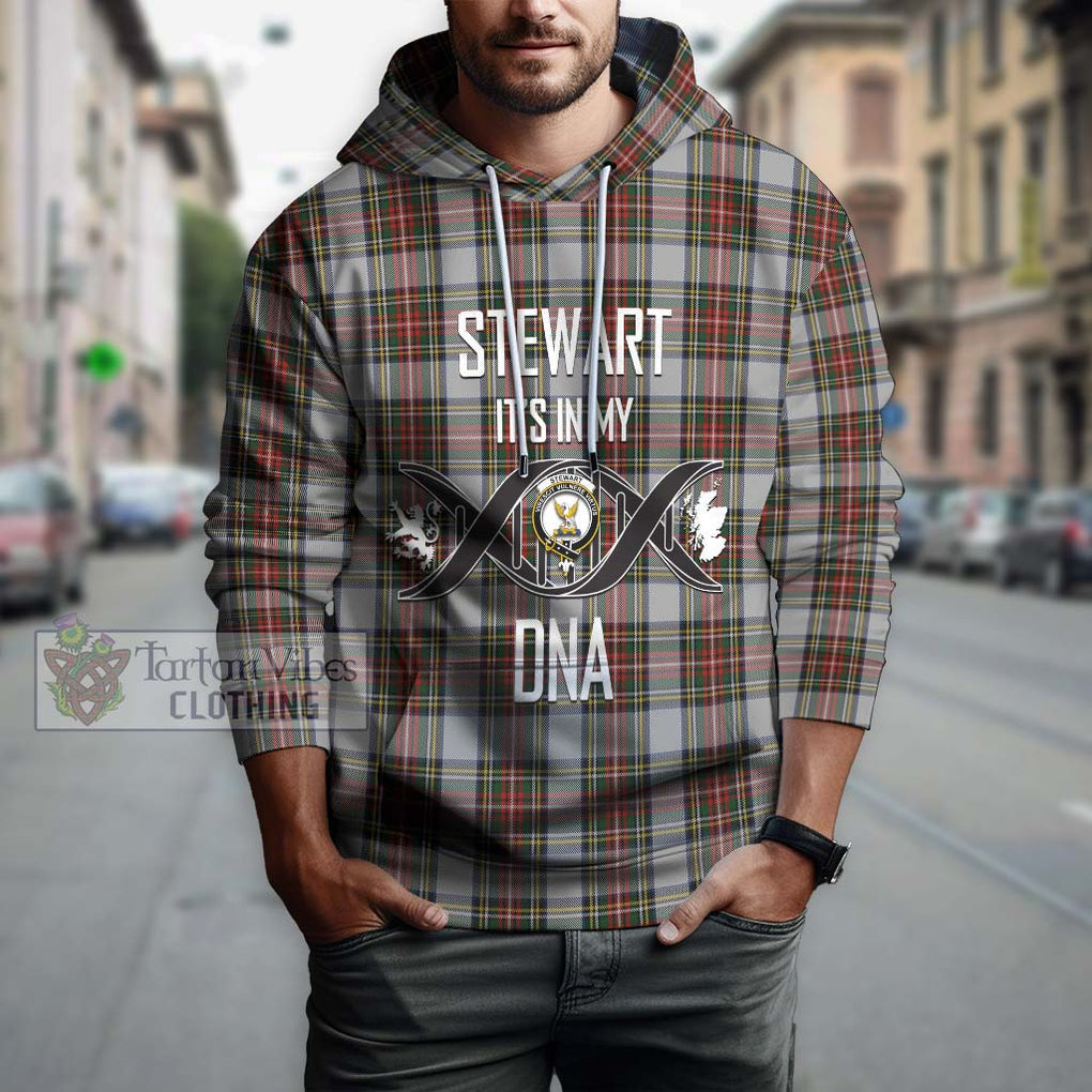 Stewart Dress Tartan Hoodie with Family Crest DNA In Me Style Pullover Hoodie - Tartanvibesclothing Shop