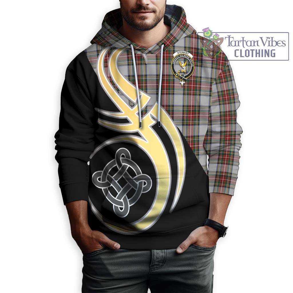 Stewart Dress Tartan Hoodie with Family Crest and Celtic Symbol Style Zip Hoodie - Tartan Vibes Clothing