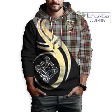 Stewart Dress Tartan Hoodie with Family Crest and Celtic Symbol Style