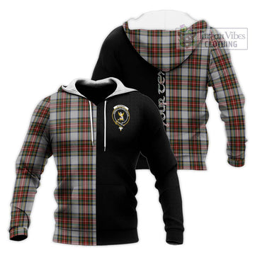 Stewart Dress Tartan Knitted Hoodie with Family Crest and Half Of Me Style