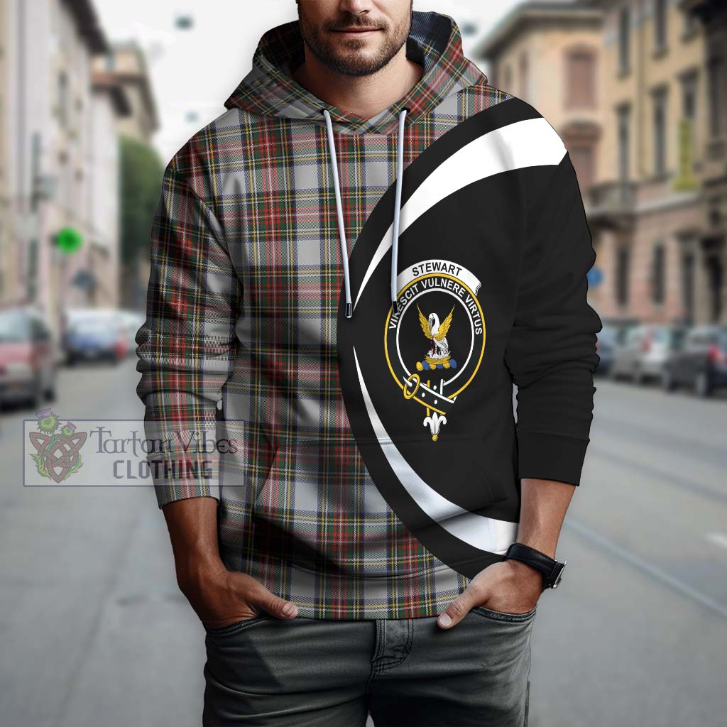 Stewart Dress Tartan Hoodie with Family Crest Circle Style Zip Hoodie - Tartan Vibes Clothing