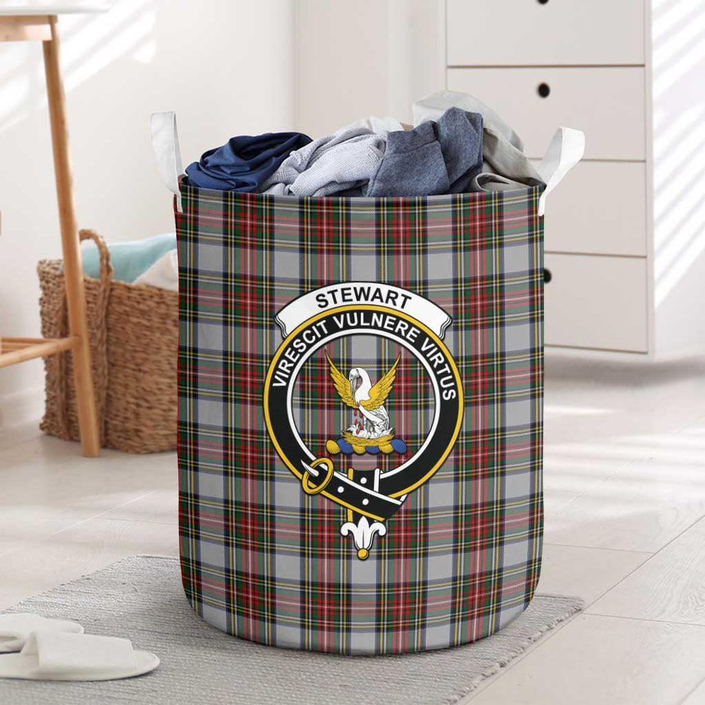 Stewart Dress Tartan Laundry Basket with Family Crest One Size - Tartanvibesclothing Shop