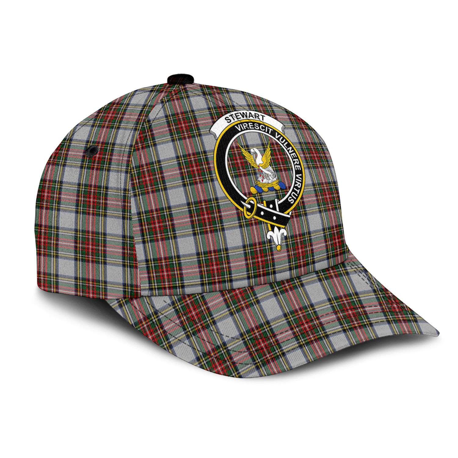 Stewart Dress Tartan Classic Cap with Family Crest - Tartan Vibes Clothing