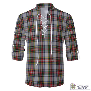 Stewart Dress Tartan Men's Scottish Traditional Jacobite Ghillie Kilt Shirt