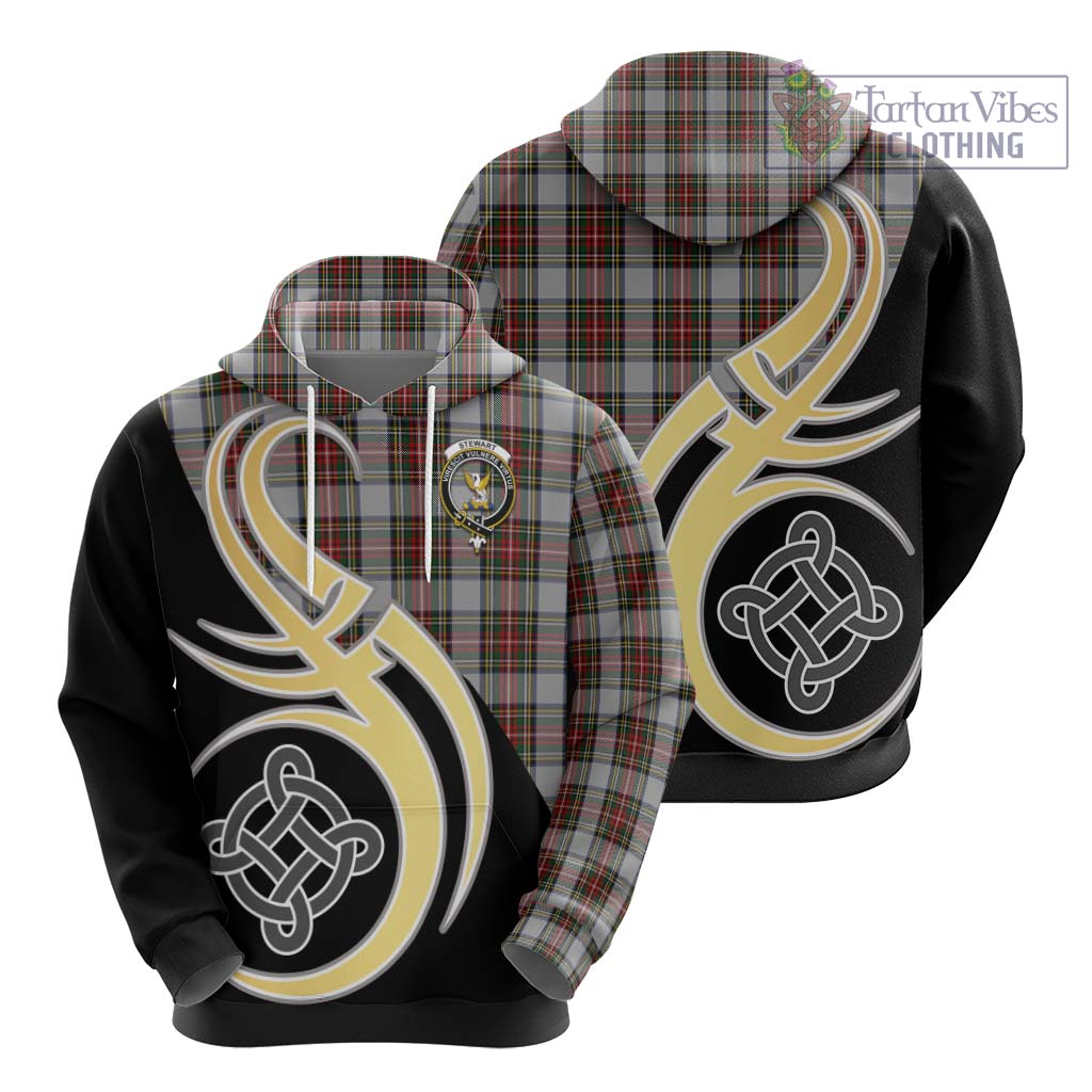 Stewart Dress Tartan Hoodie with Family Crest and Celtic Symbol Style - Tartan Vibes Clothing