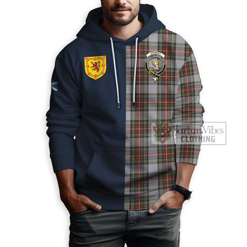 Stewart Dress Tartan Hoodie Alba with Scottish Lion Royal Arm Half Style