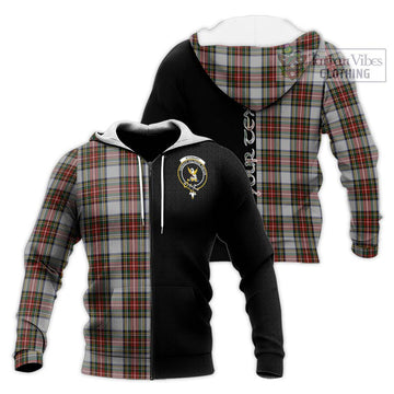 Stewart Dress Tartan Knitted Hoodie with Family Crest and Half Of Me Style