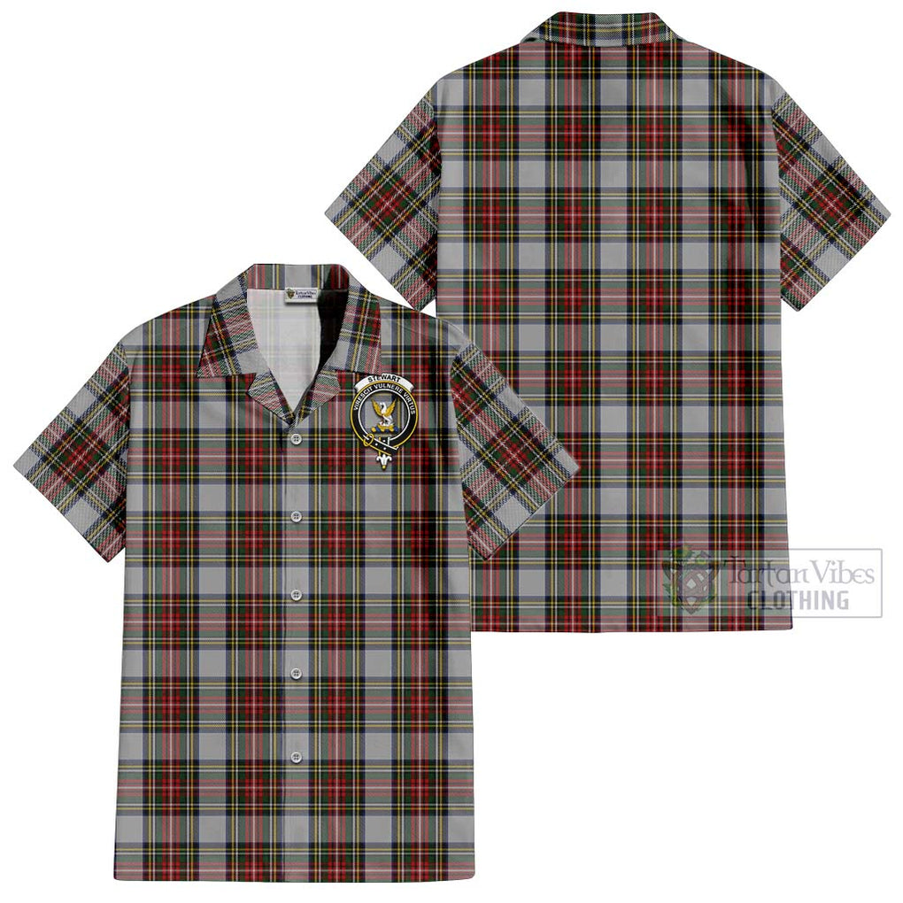 Stewart Dress Tartan Cotton Hawaiian Shirt with Family Crest Kid - Tartan Vibes Clothing