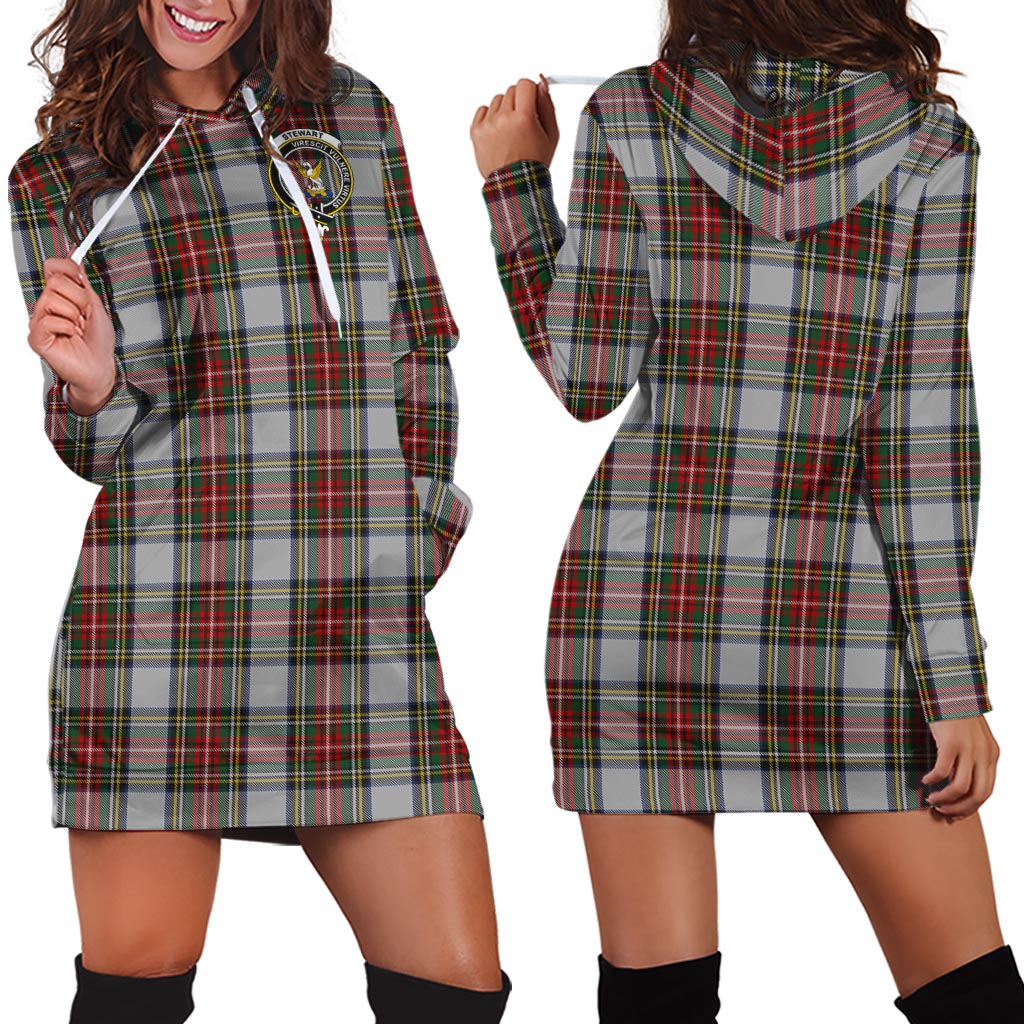 Stewart Dress Tartan Hoodie Dress with Family Crest - Tartan Vibes Clothing