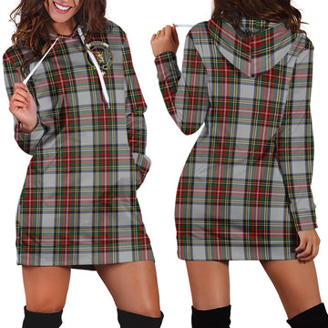 Stewart Dress Tartan Hoodie Dress with Family Crest