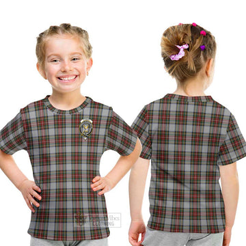 Stewart Dress Tartan Kid T-Shirt with Family Crest