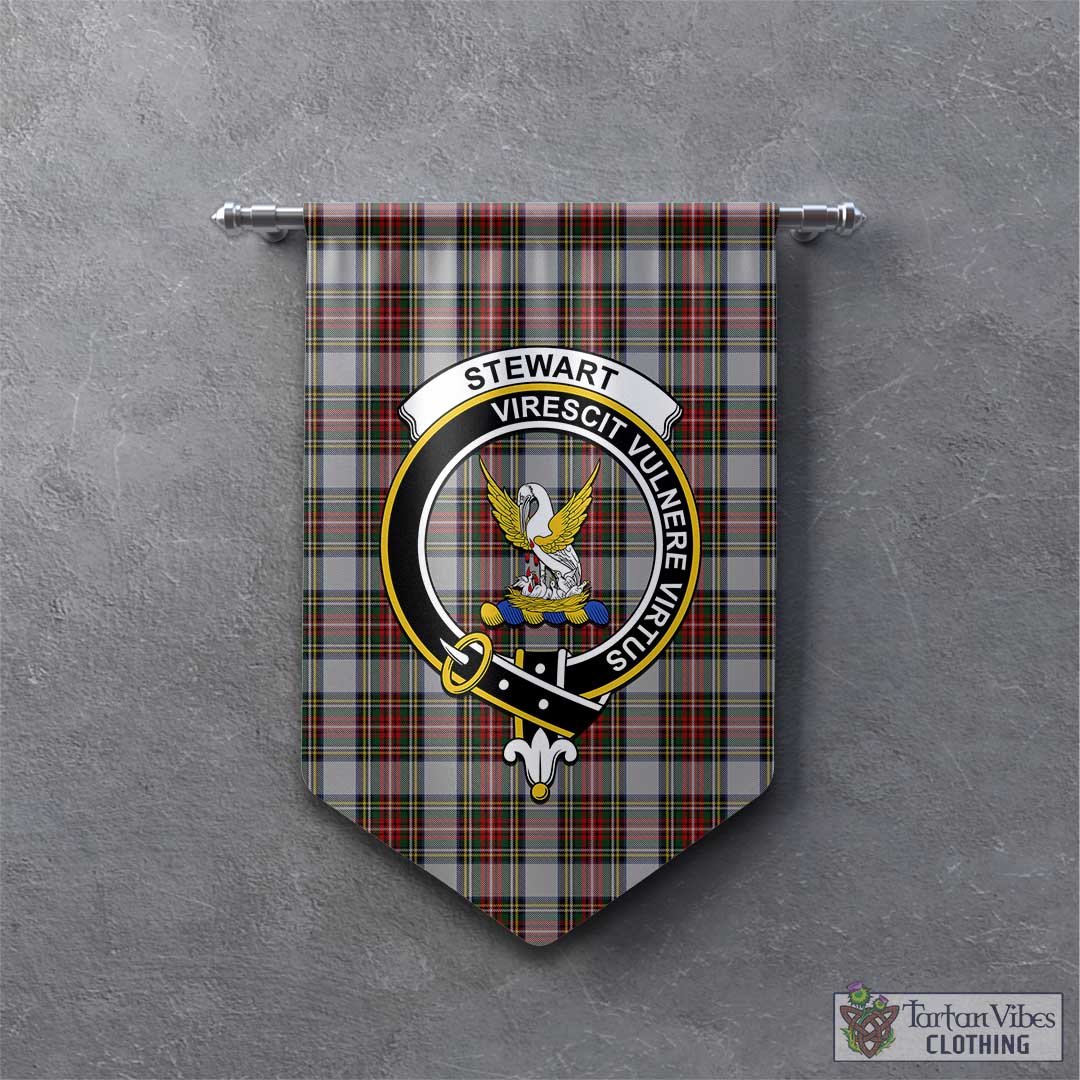 Tartan Vibes Clothing Stewart Dress Tartan Gonfalon, Tartan Banner with Family Crest