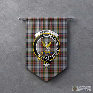 Stewart Dress Tartan Gonfalon, Tartan Banner with Family Crest