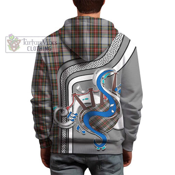 Stewart Dress Tartan Hoodie with Epic Bagpipe Style