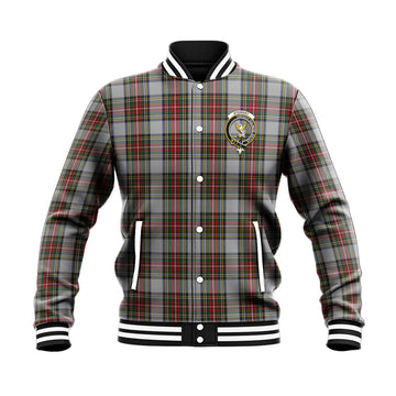 Stewart Dress Tartan Baseball Jacket with Family Crest