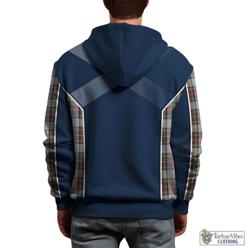 Stewart Dress Tartan Hoodie with Family Crest and Scottish Thistle Vibes Sport Style