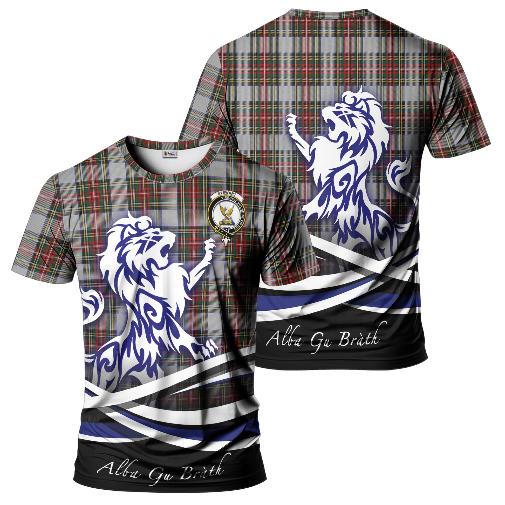 stewart-dress-tartan-t-shirt-with-alba-gu-brath-regal-lion-emblem