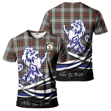 Stewart Dress Tartan T-Shirt with Alba Gu Brath Regal Lion Emblem