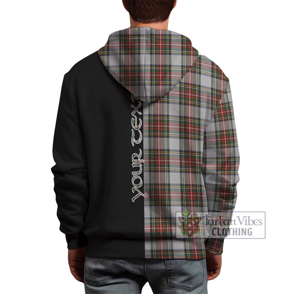 Stewart Dress Tartan Hoodie with Family Crest and Half Of Me Style - Tartanvibesclothing Shop