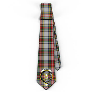 Stewart Dress Tartan Classic Necktie with Family Crest