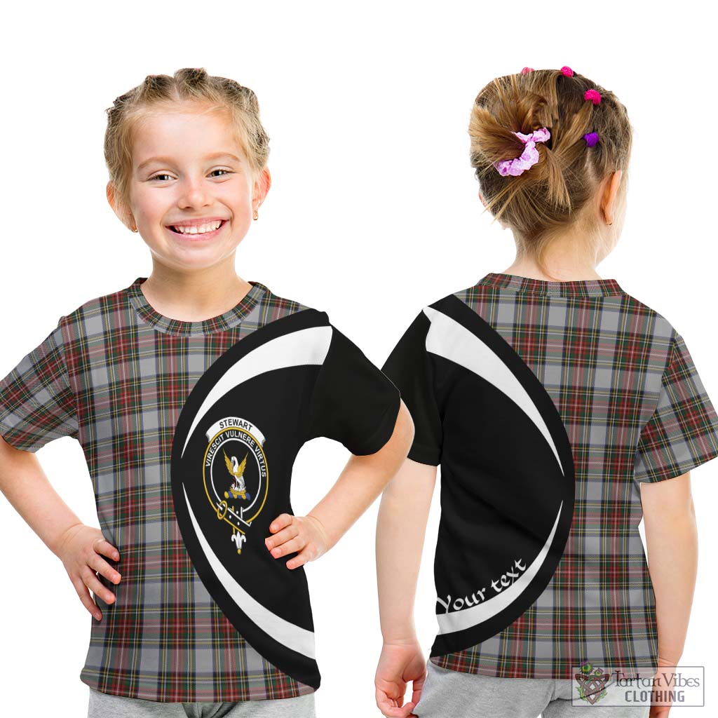 Stewart Dress Tartan Kid T-Shirt with Family Crest Circle Style - Tartan Vibes Clothing