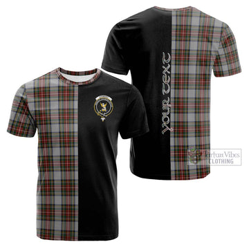 Stewart Dress Tartan Cotton T-shirt with Family Crest and Half Of Me Style