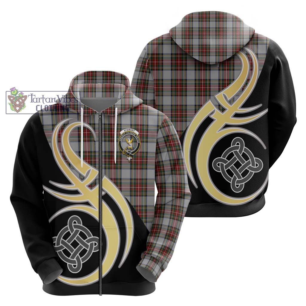 Stewart Dress Tartan Hoodie with Family Crest and Celtic Symbol Style - Tartan Vibes Clothing