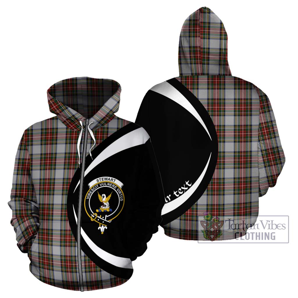 Stewart Dress Tartan Hoodie with Family Crest Circle Style - Tartan Vibes Clothing