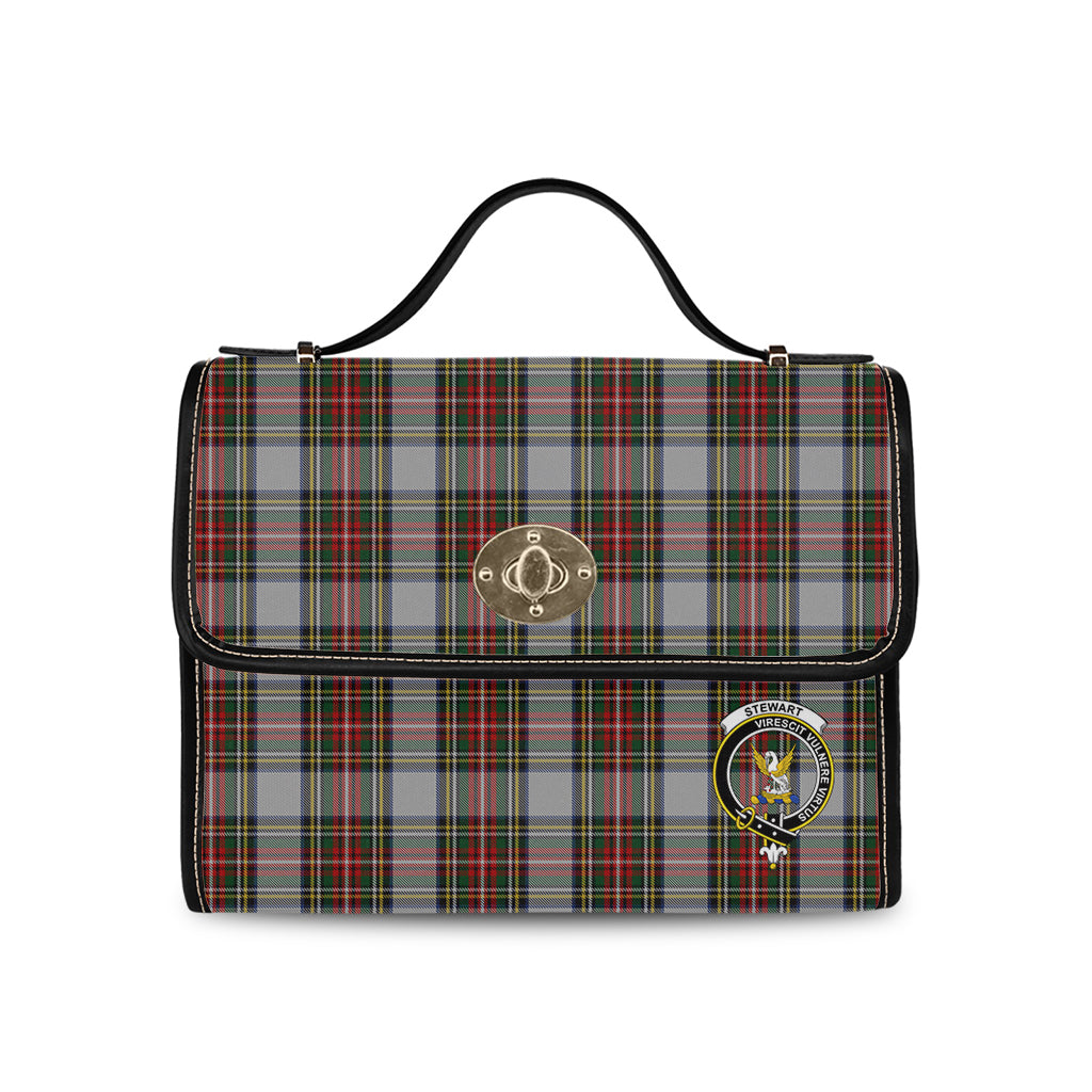 stewart-dress-tartan-leather-strap-waterproof-canvas-bag-with-family-crest