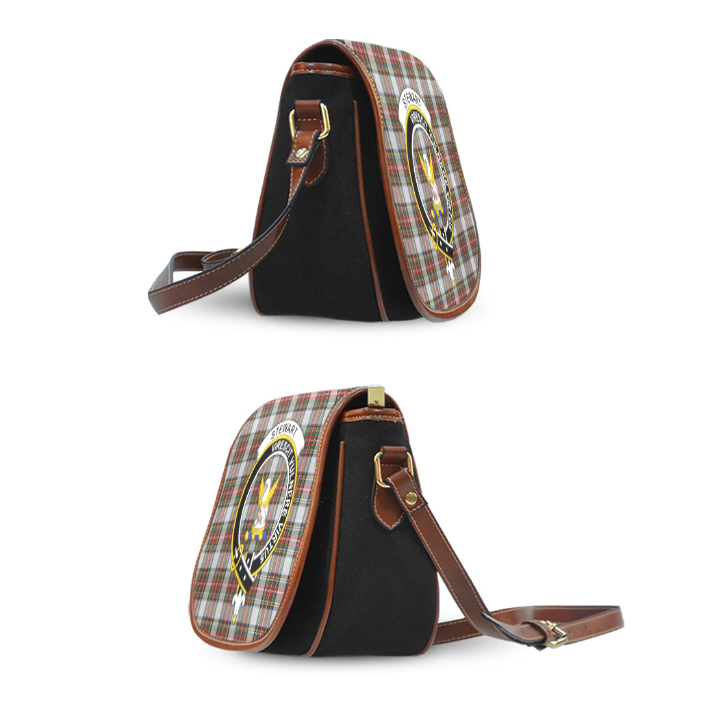 Stewart Dress Tartan Saddle Bag with Family Crest - Tartan Vibes Clothing