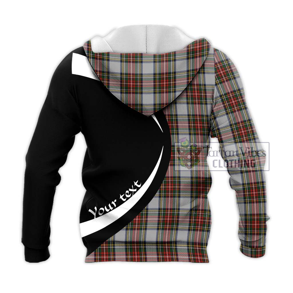 Stewart Dress Tartan Knitted Hoodie with Family Crest Circle Style - Tartan Vibes Clothing