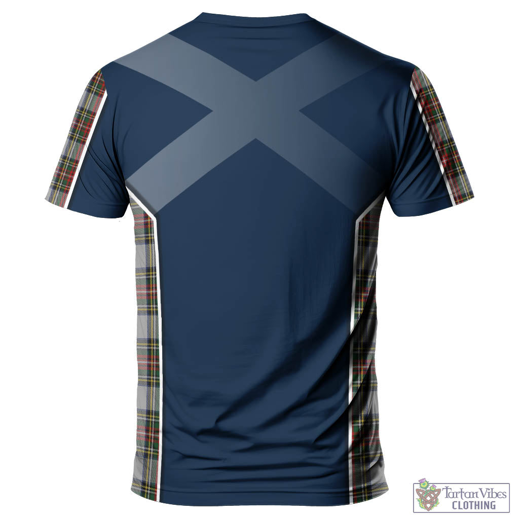 Tartan Vibes Clothing Stewart Dress Tartan T-Shirt with Family Crest and Lion Rampant Vibes Sport Style