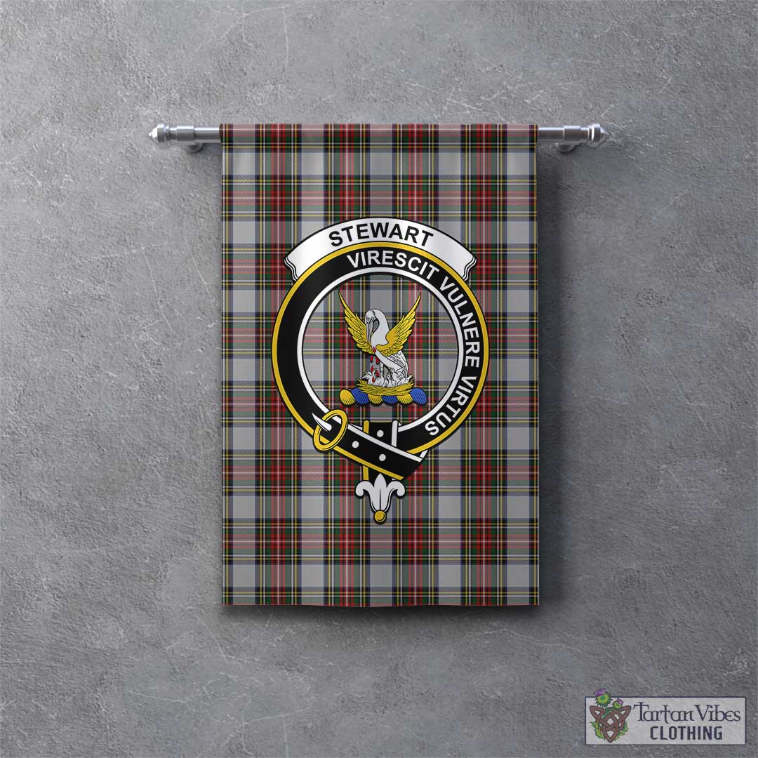 Tartan Vibes Clothing Stewart Dress Tartan Gonfalon, Tartan Banner with Family Crest